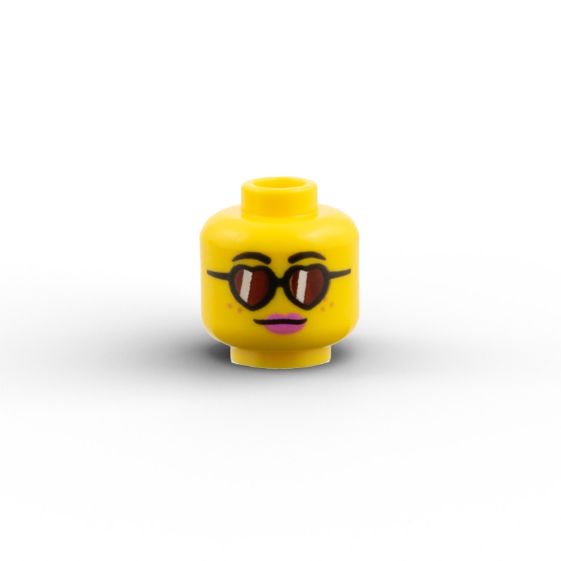Glasses with Reddish Brown Heart Lenses
